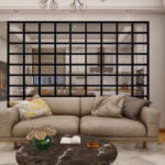 VERRIERE DECORATIVE SIMPLE AVEC TRAVERSES HORIZONTALES